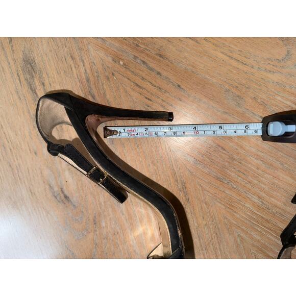 Coach Hampton black leather heels with gold details size 9 - Picture 10 of 11